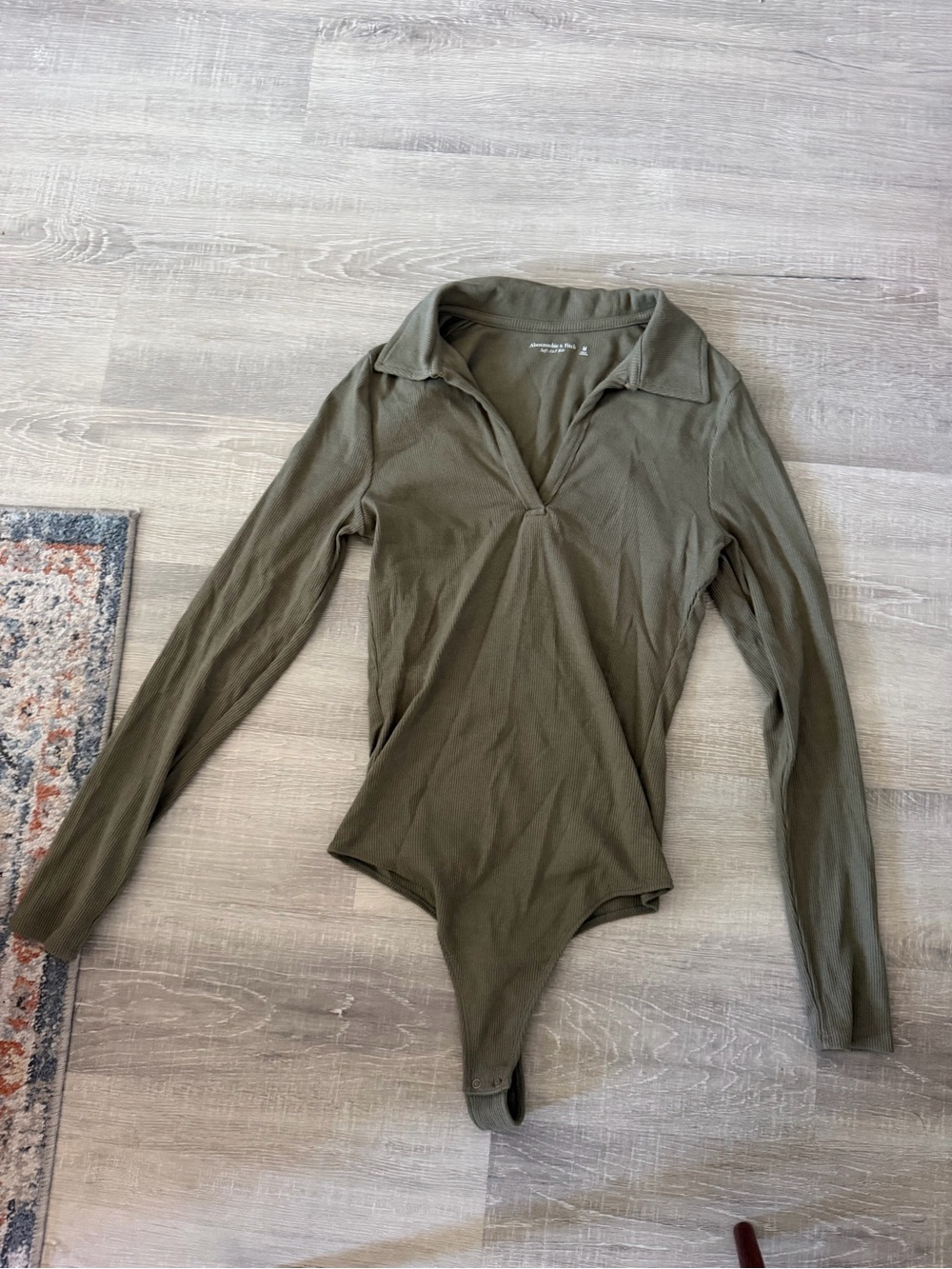 Abercrombie & Fitch Olive Green Long Sleeve Bodysuit